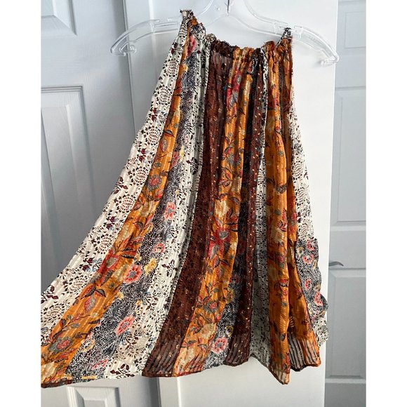 Isabel Marant Orange Printed Silk Patchwork Top, size 36 - Picture 3 of 16